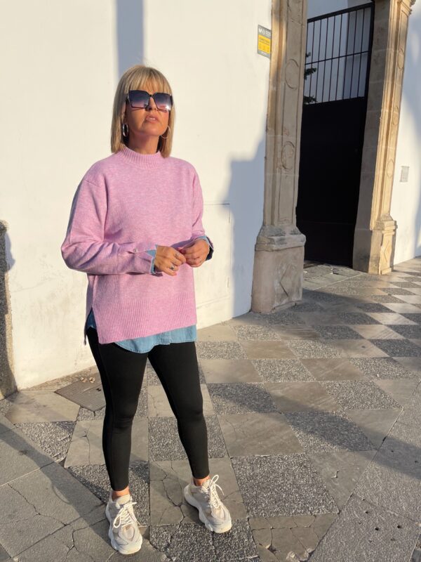 Maxi jersey fluor rosa.