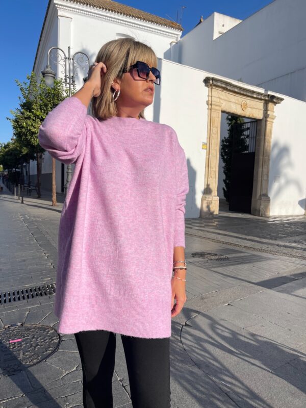 Maxi jersey fluor long rosa. - Imagen 2