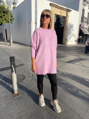 Maxi jersey fluor long rosa.