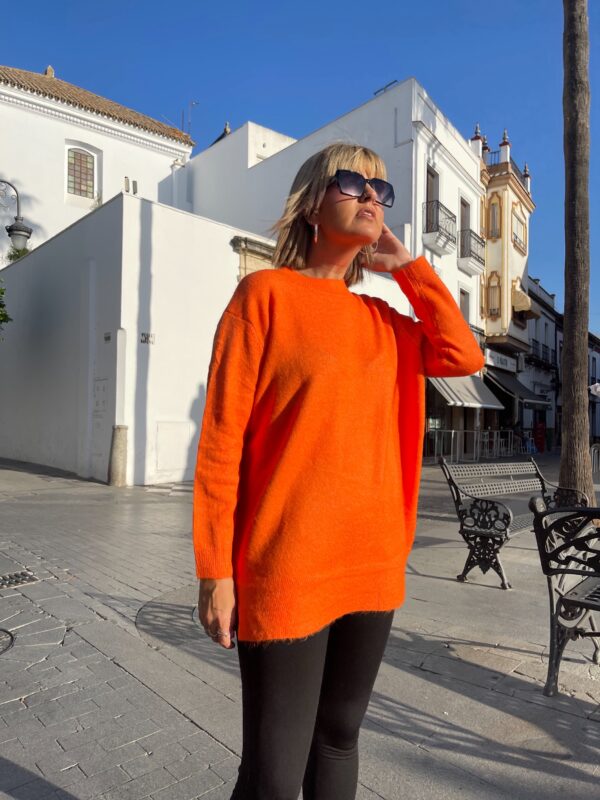 Maxi jersey fluor long naranja. - Imagen 2