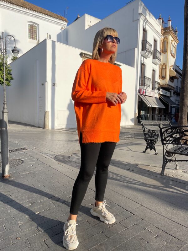 Maxi jersey fluor long naranja. - Imagen 3