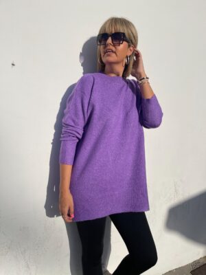 Maxi jersey fluor long morado.