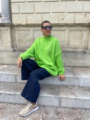 Maxi jersey verde flúor.