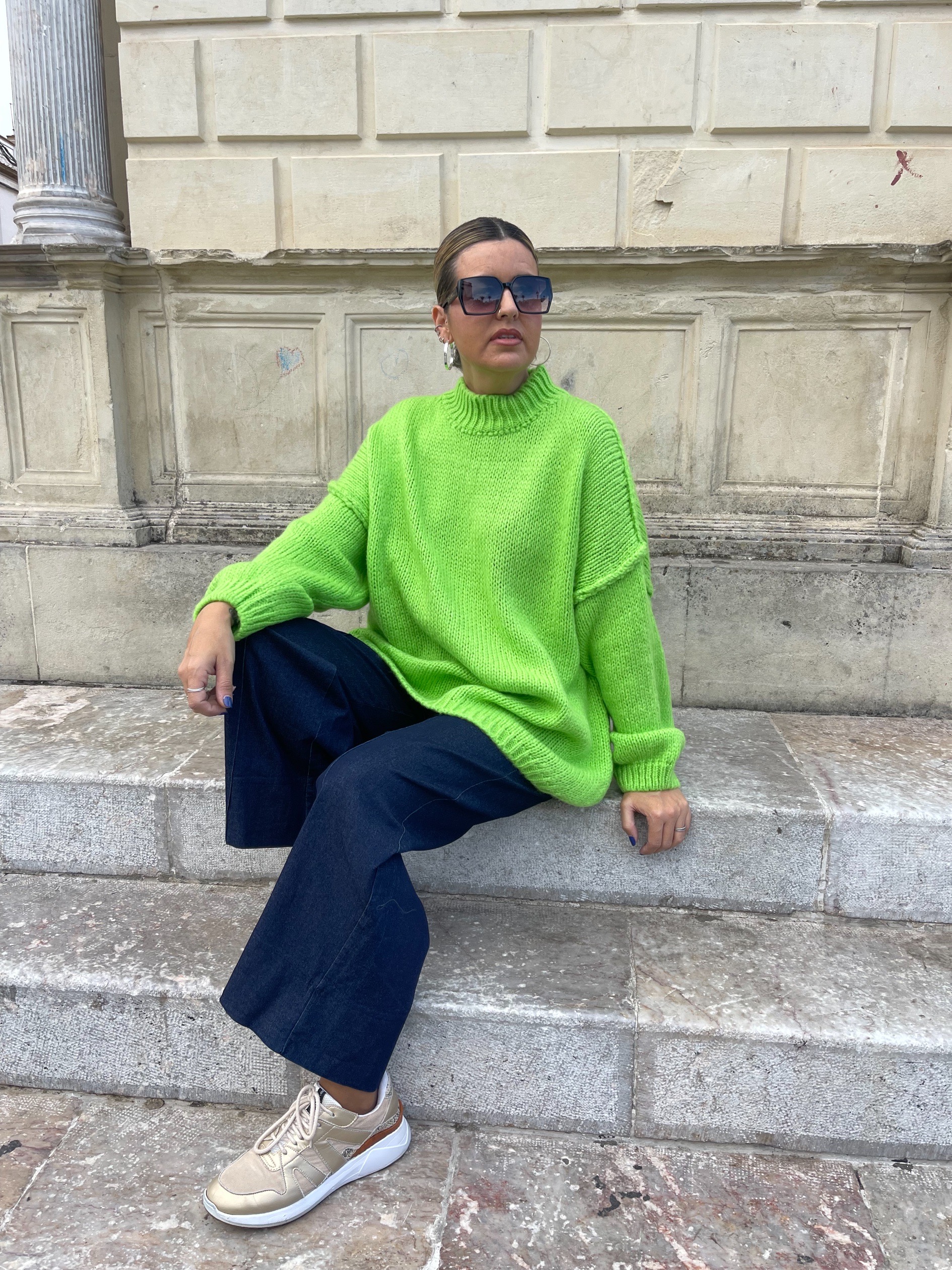 Maxi jersey verde flúor.