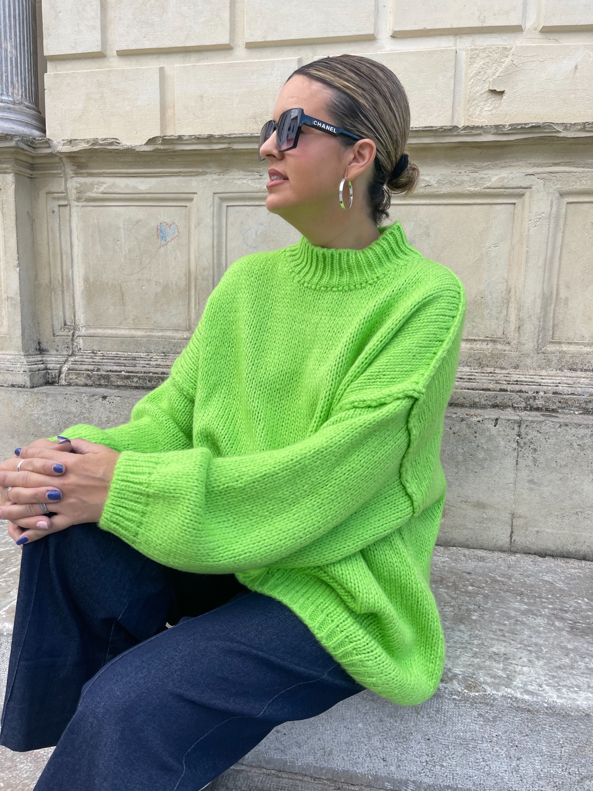 Maxi jersey verde flúor. - Imagen 3