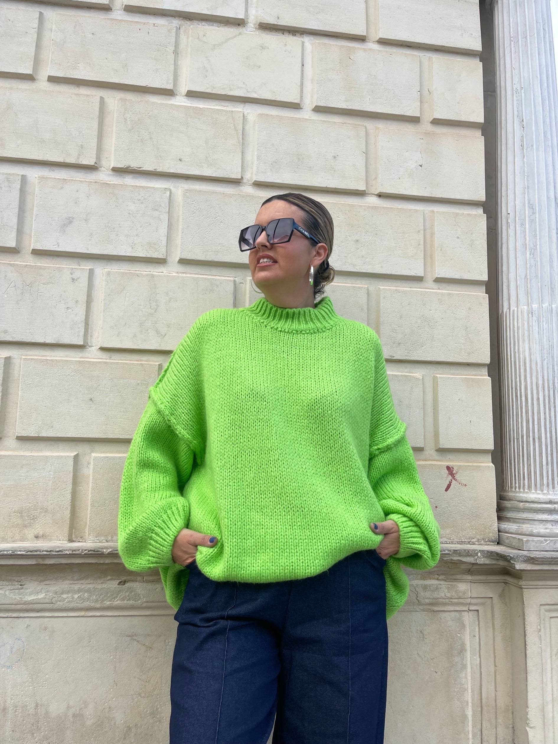 Maxi jersey verde flúor. - Imagen 2