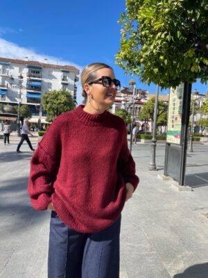 Maxi jersey burdeos.