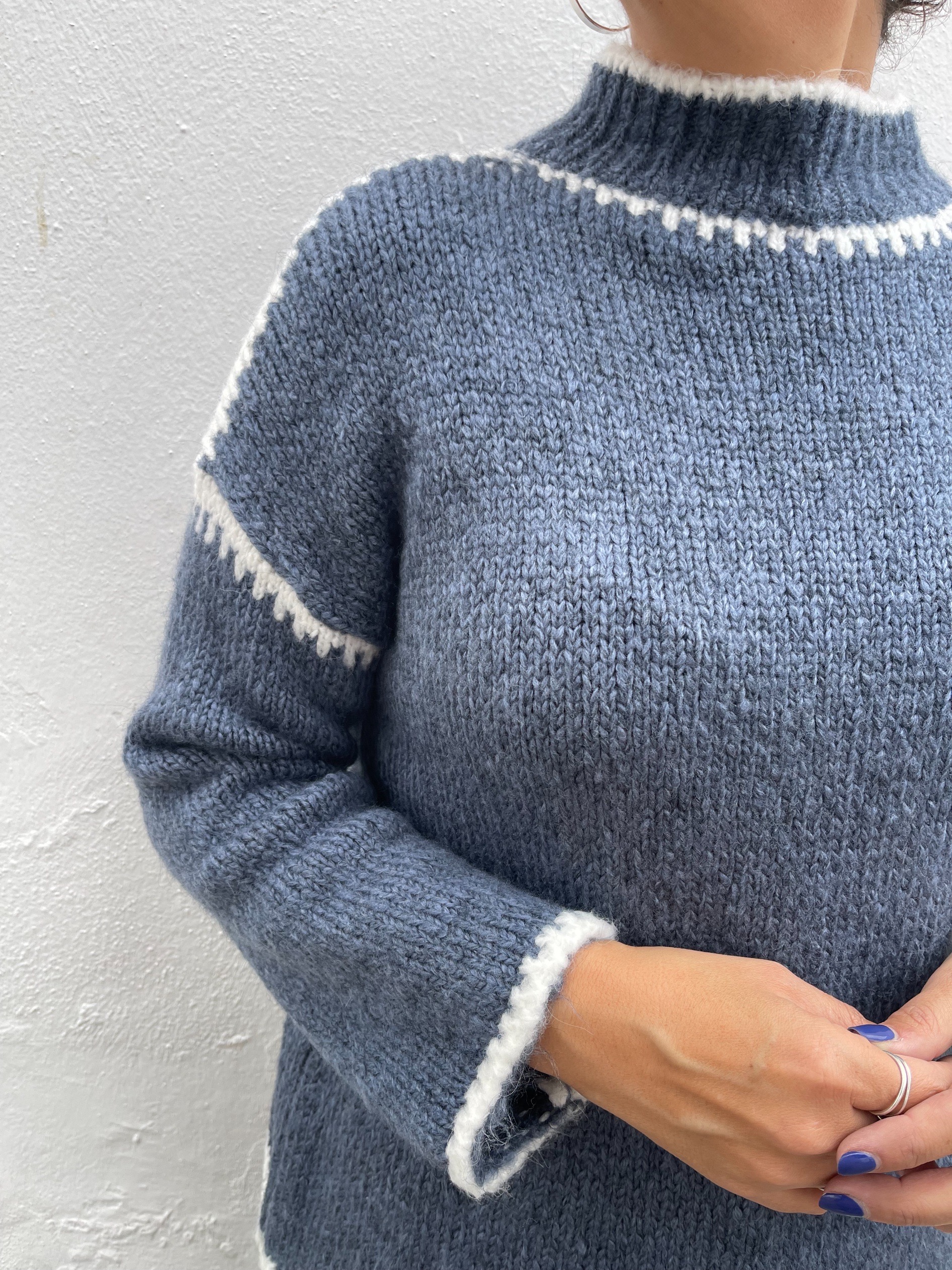 Jersey costuras celeste. - Imagen 4