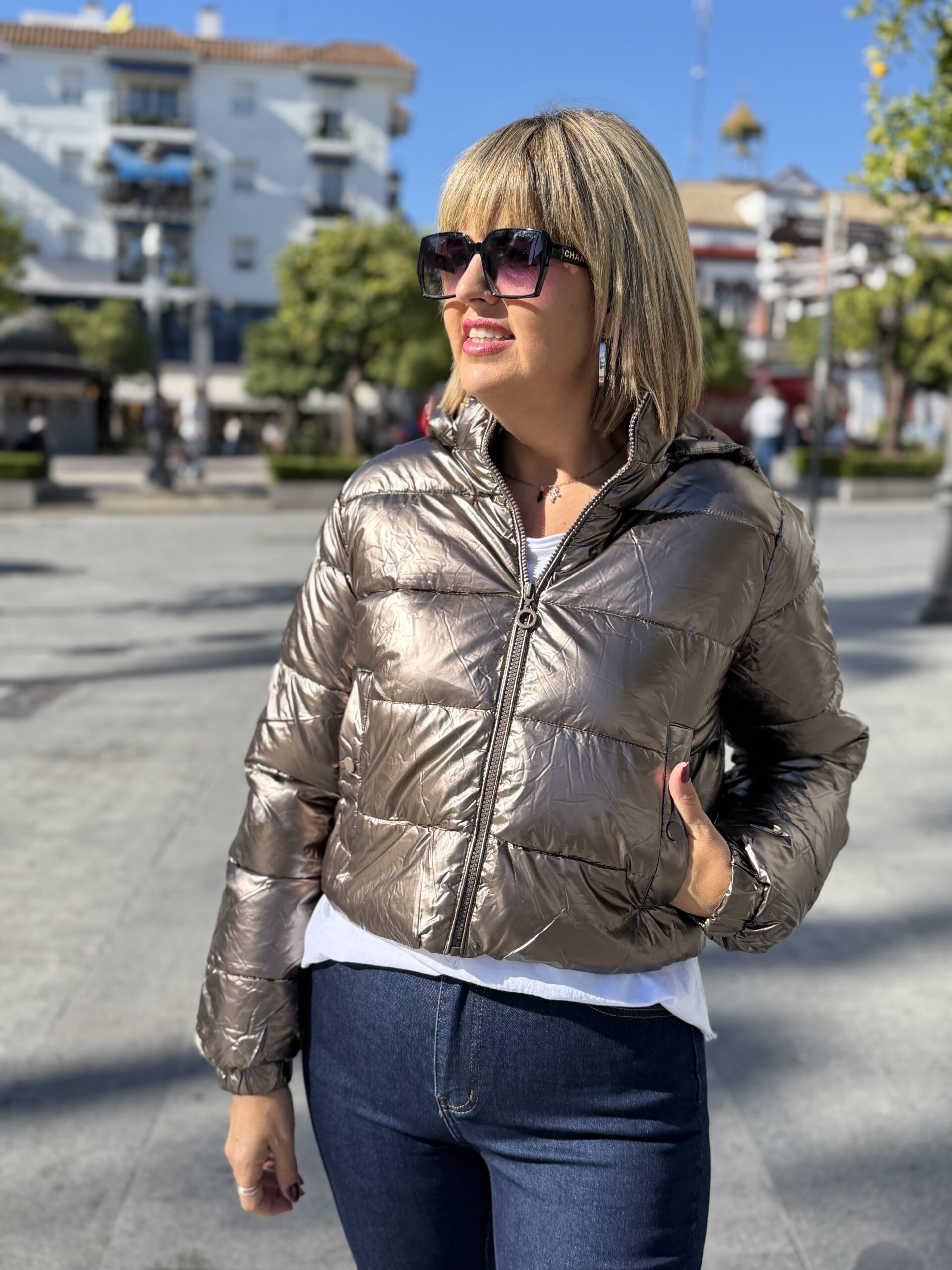 Chaquet-ón acolchado marrón. - Imagen 4