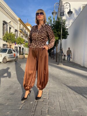 Pantalón balón marrón chocolate.