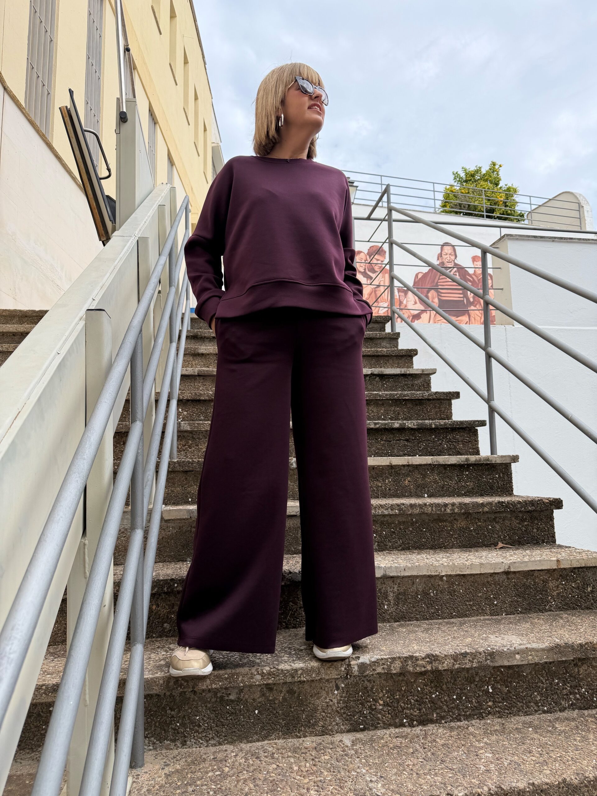 Conjunto Cool Flow granate.