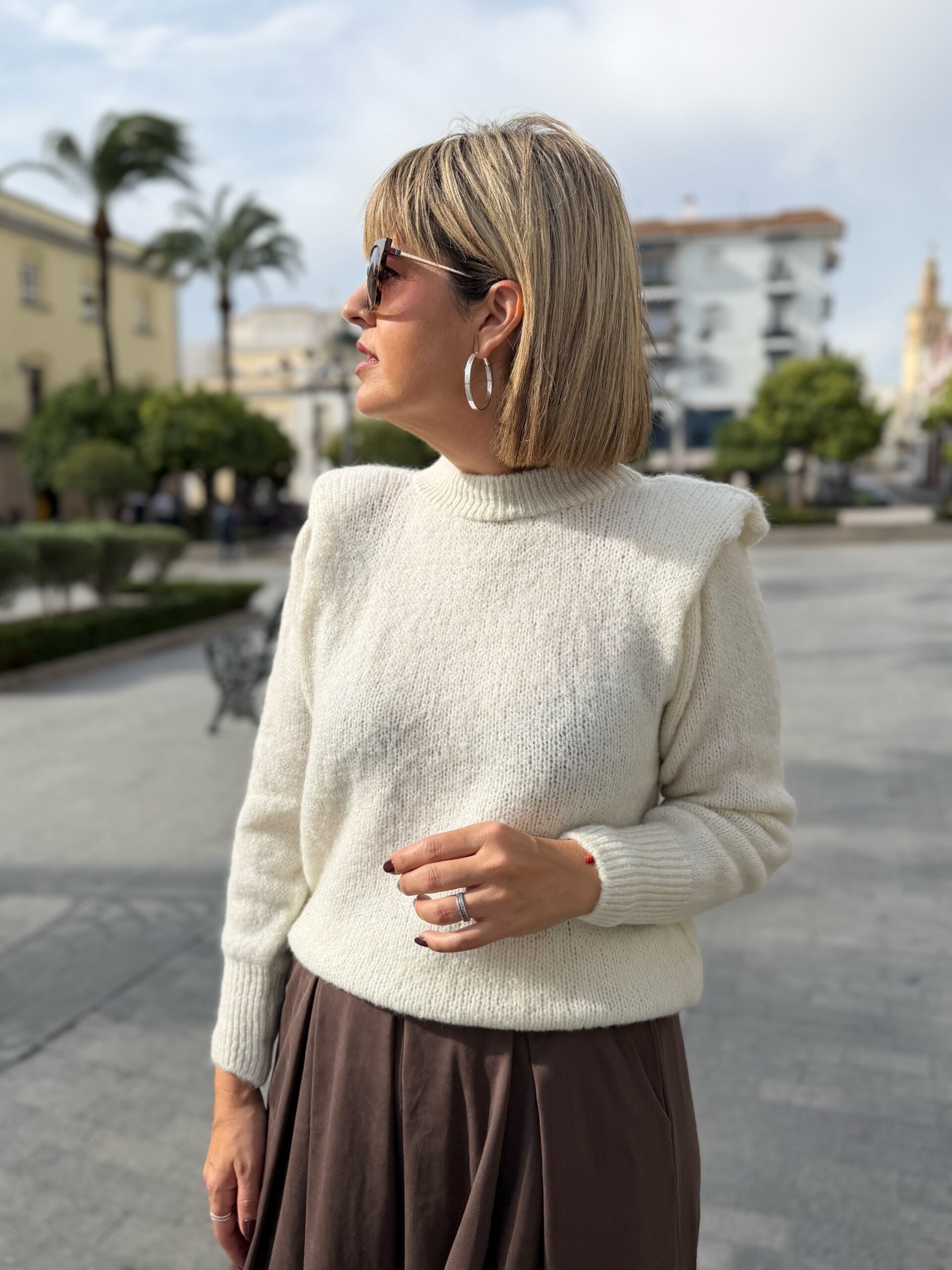 Jersey mini hombreras color hueso. - Imagen 2