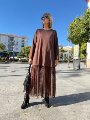 Vestido Lave flow marrón.