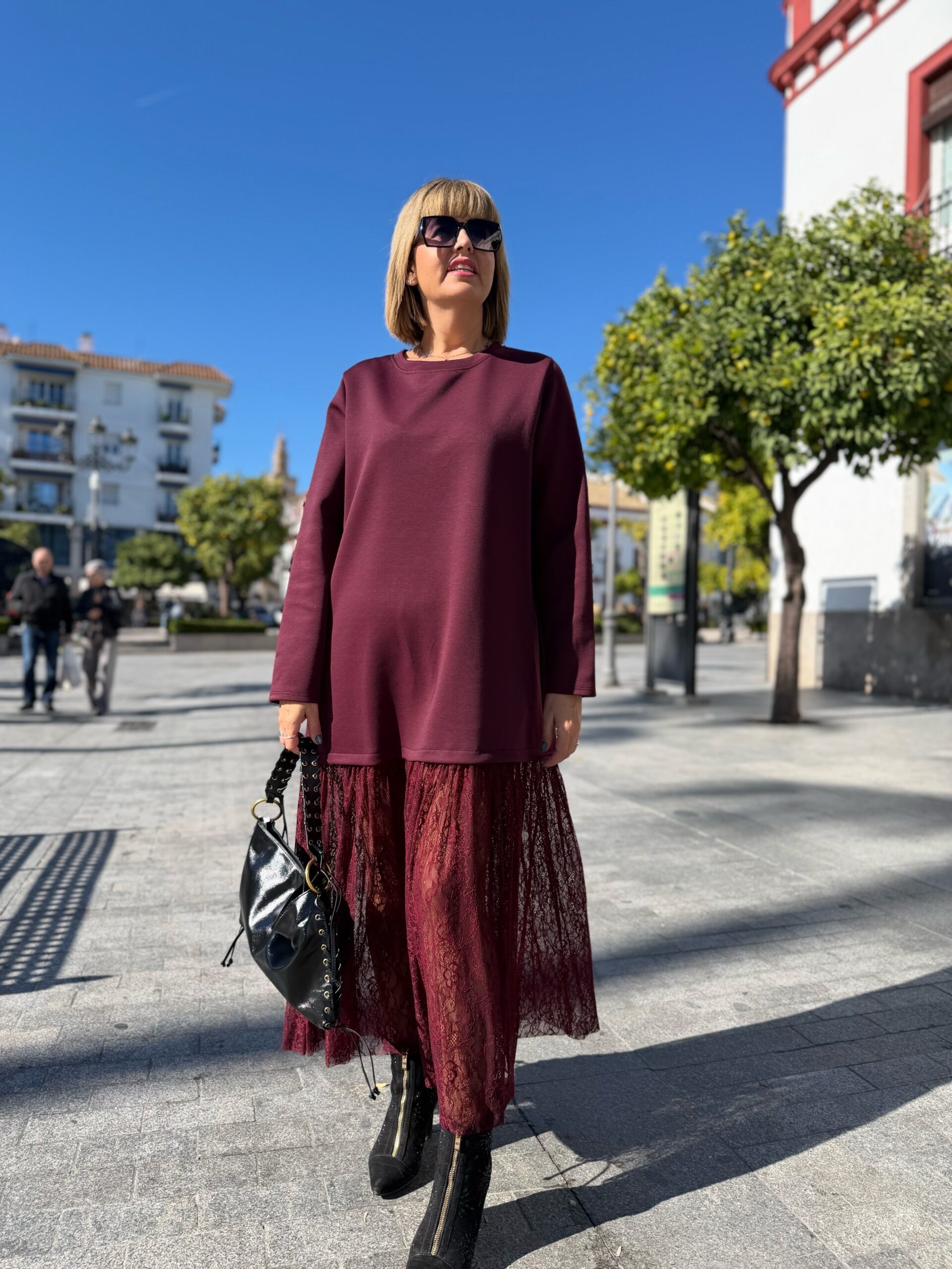 Vestido Lave flow burdeos. - Imagen 5