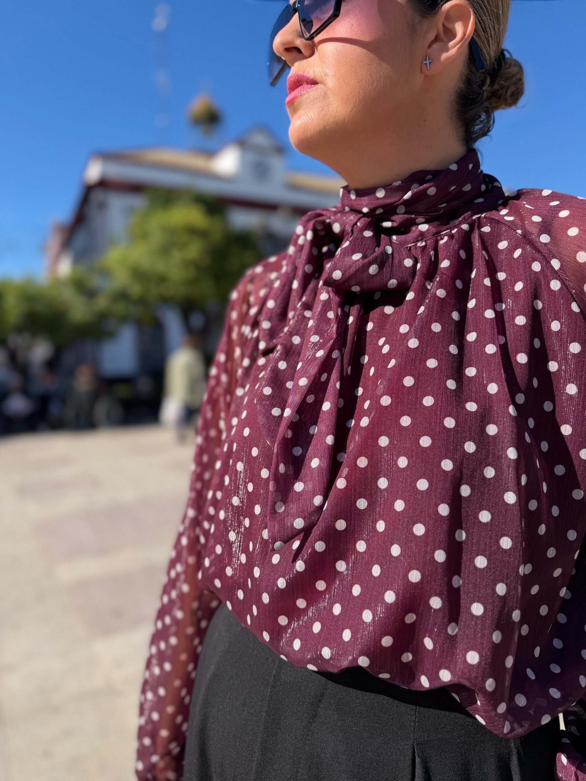 Camisa Lazo lunares burdeos. - Imagen 4
