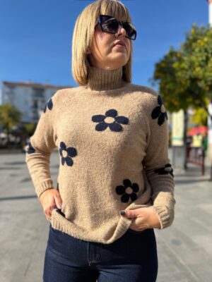 Jersey flowers camel.