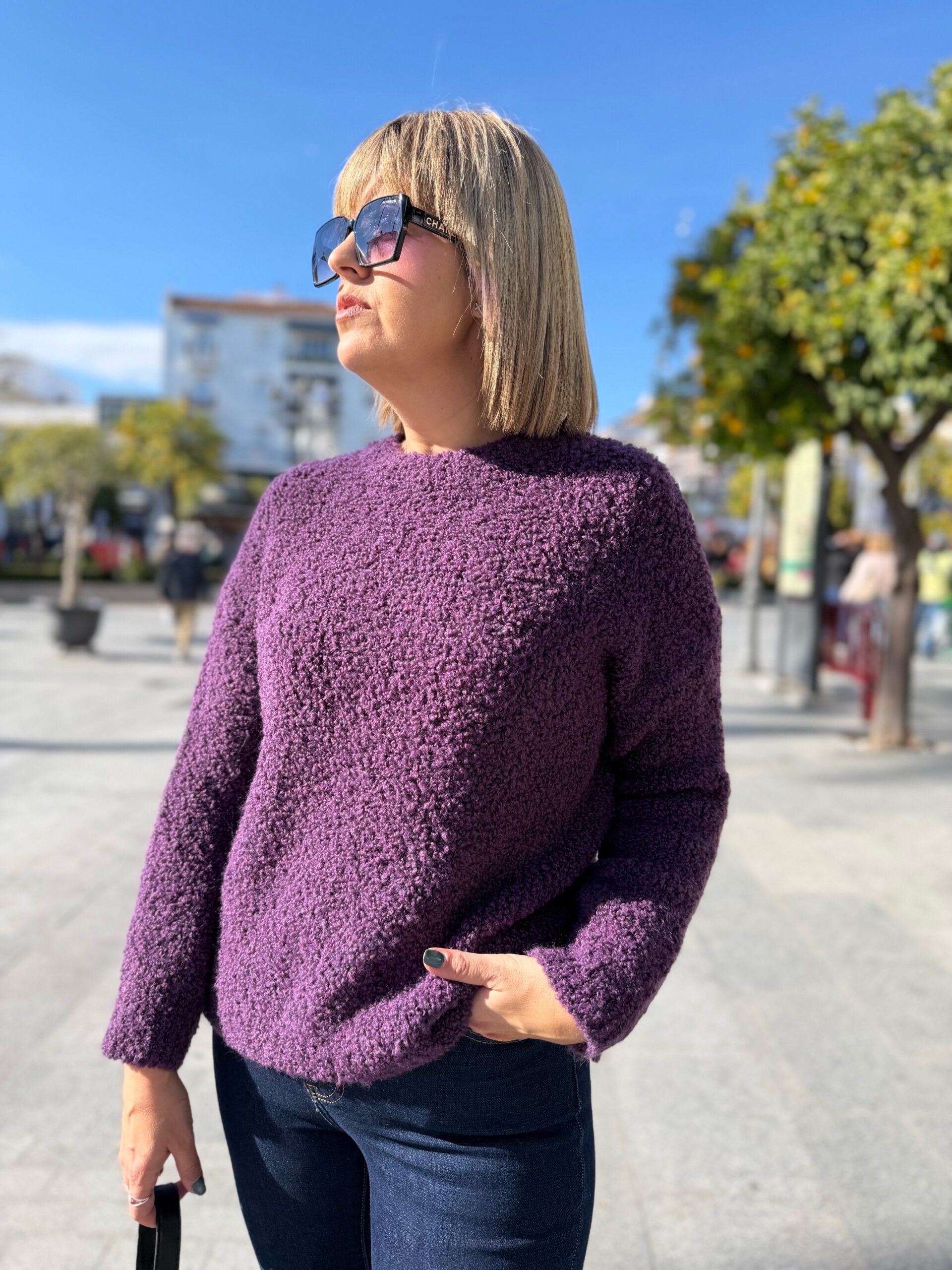 Jersey de borreguito marrón.