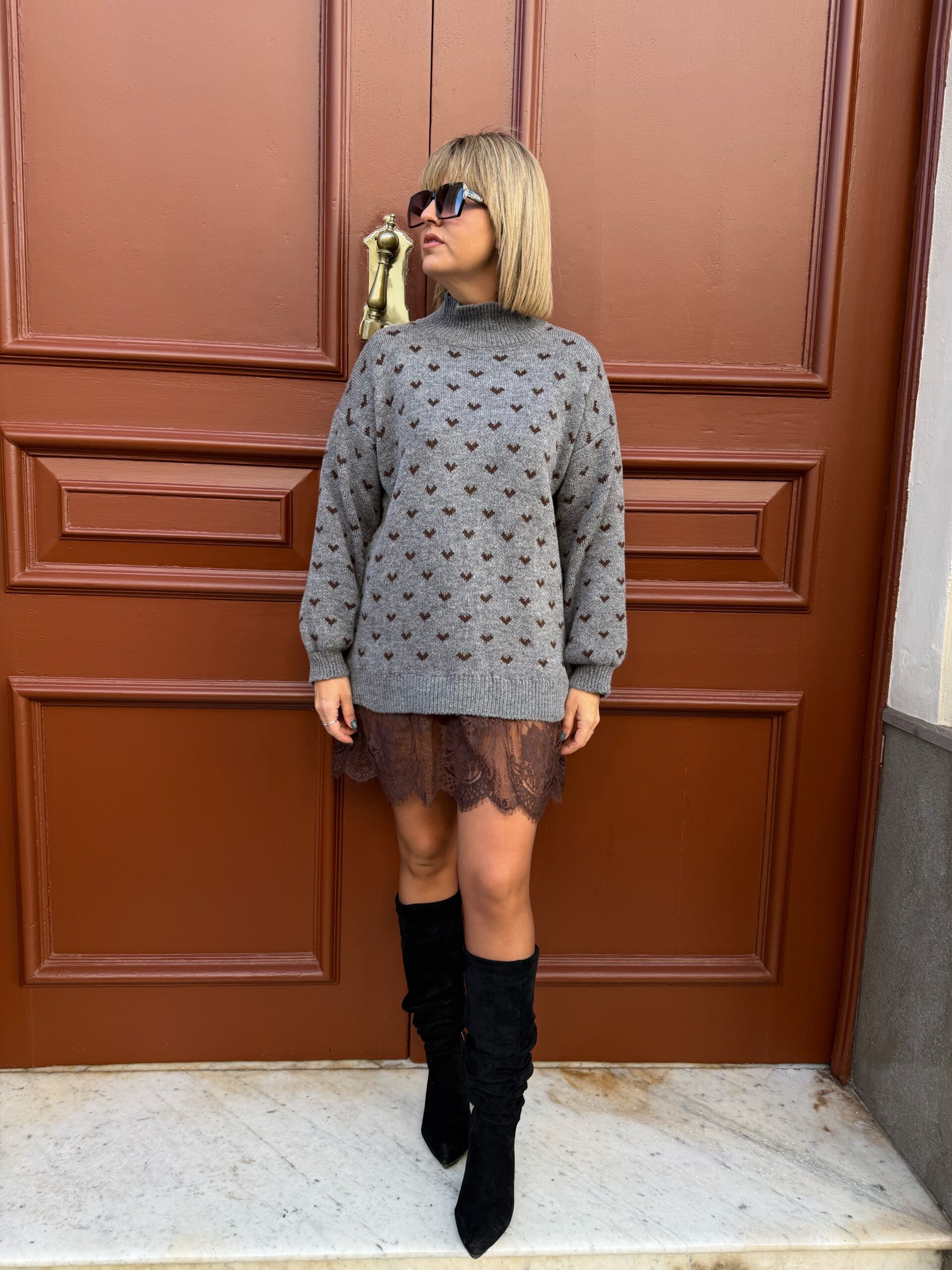 Vestido Knick y Lace gris. - Imagen 4