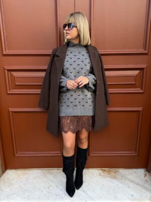 Vestido Knick y Lace gris.