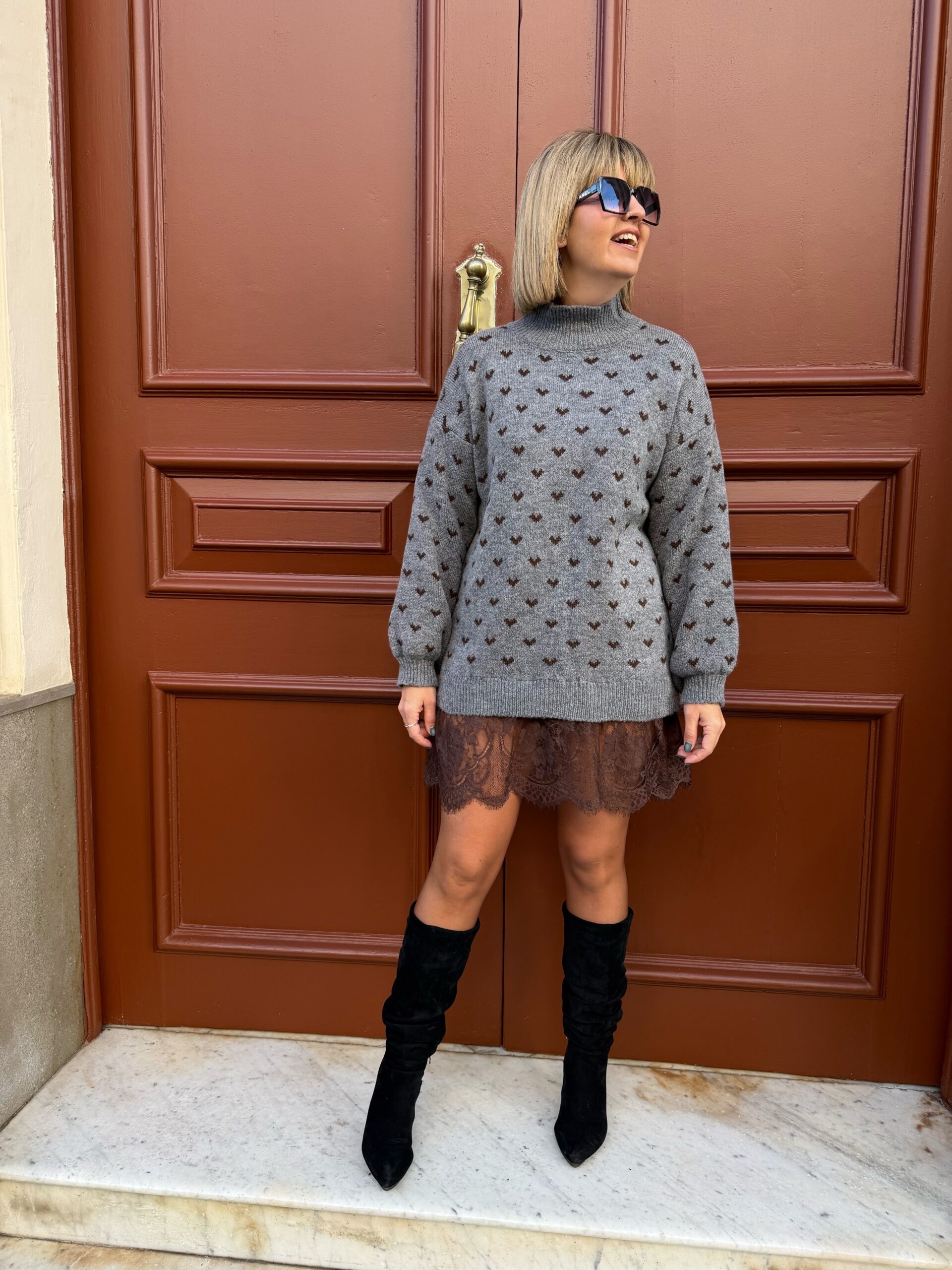 Vestido Knick y Lace gris. - Imagen 2