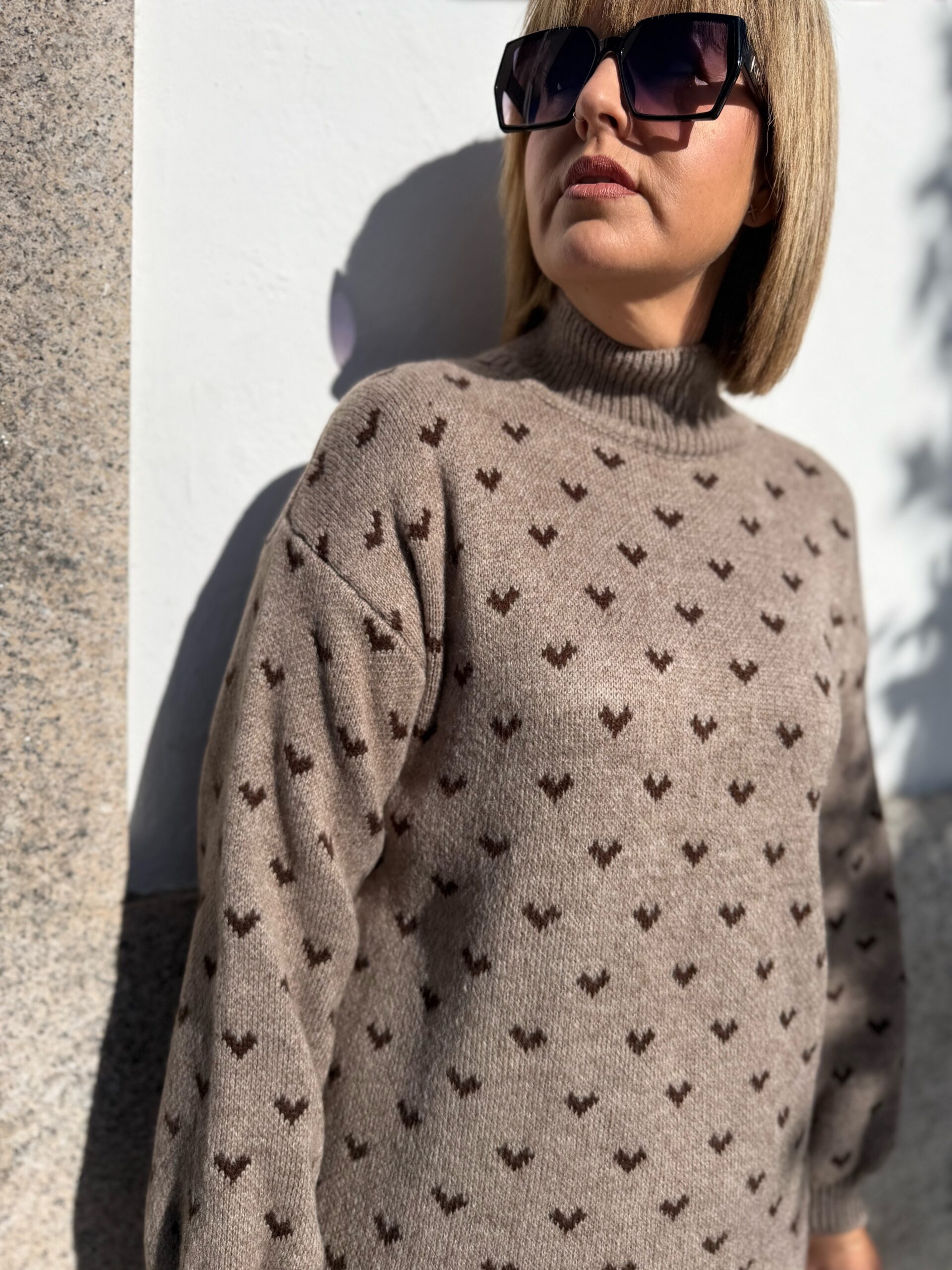 Vestido Knit y Lace topo. - Imagen 3