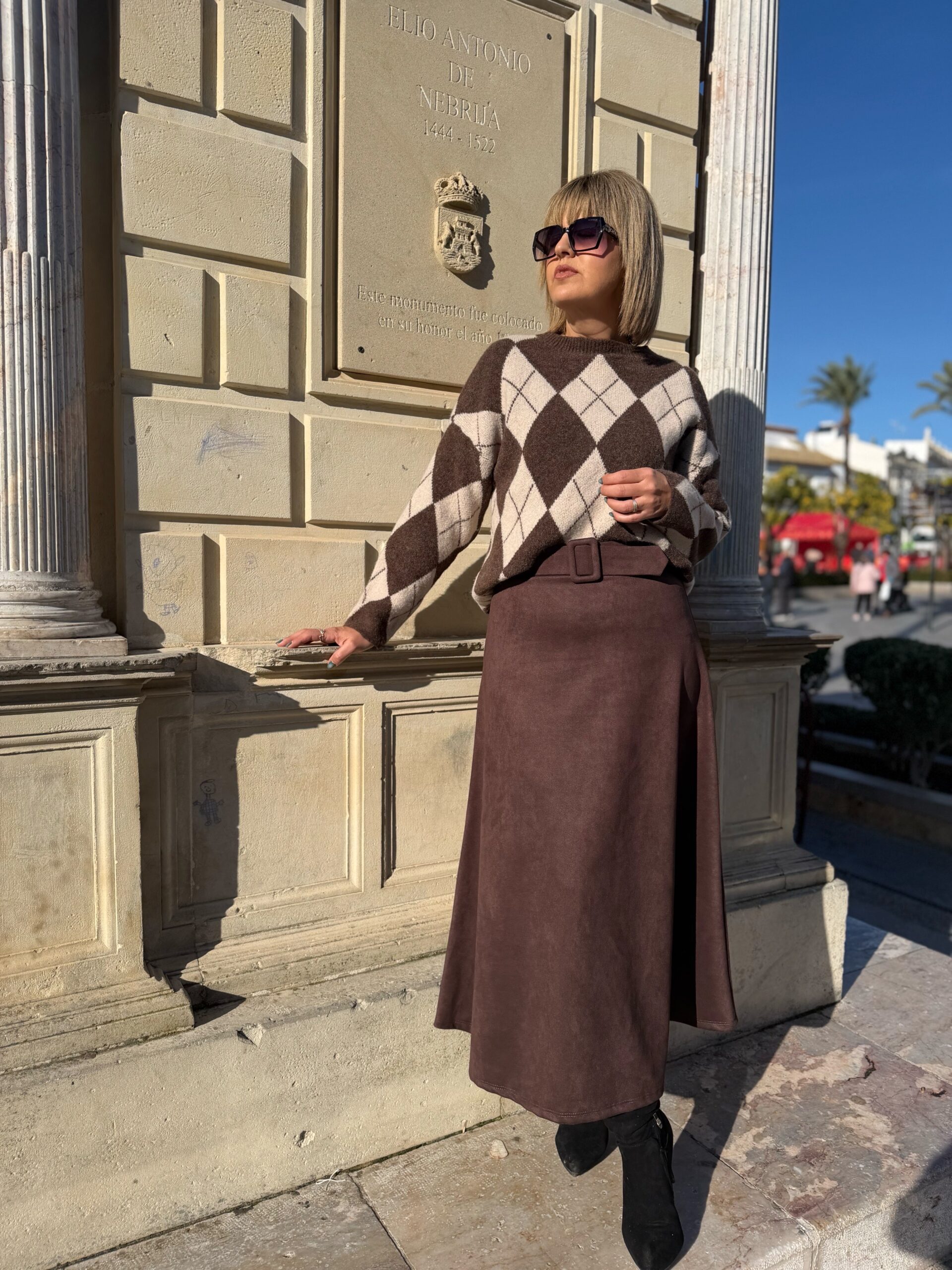 Jersey Rombos marrón-beige. - Imagen 4