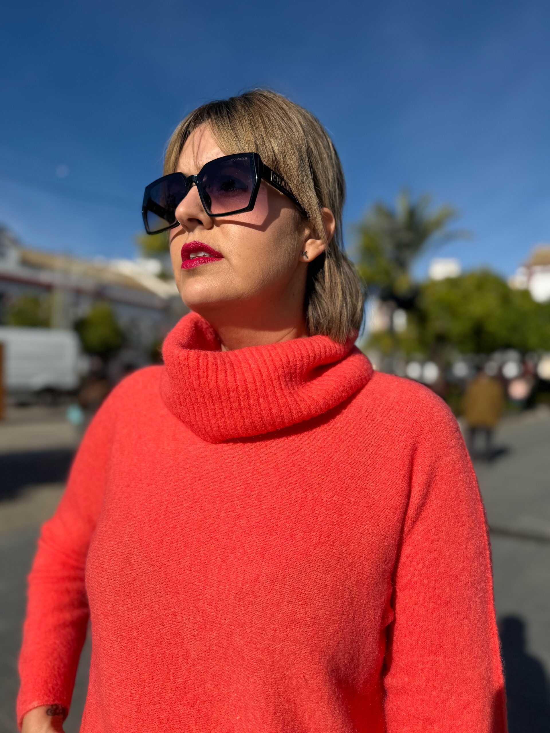 Jersey cuello alto vocón naranja. - Imagen 3