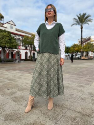 Falda Ronda verde.