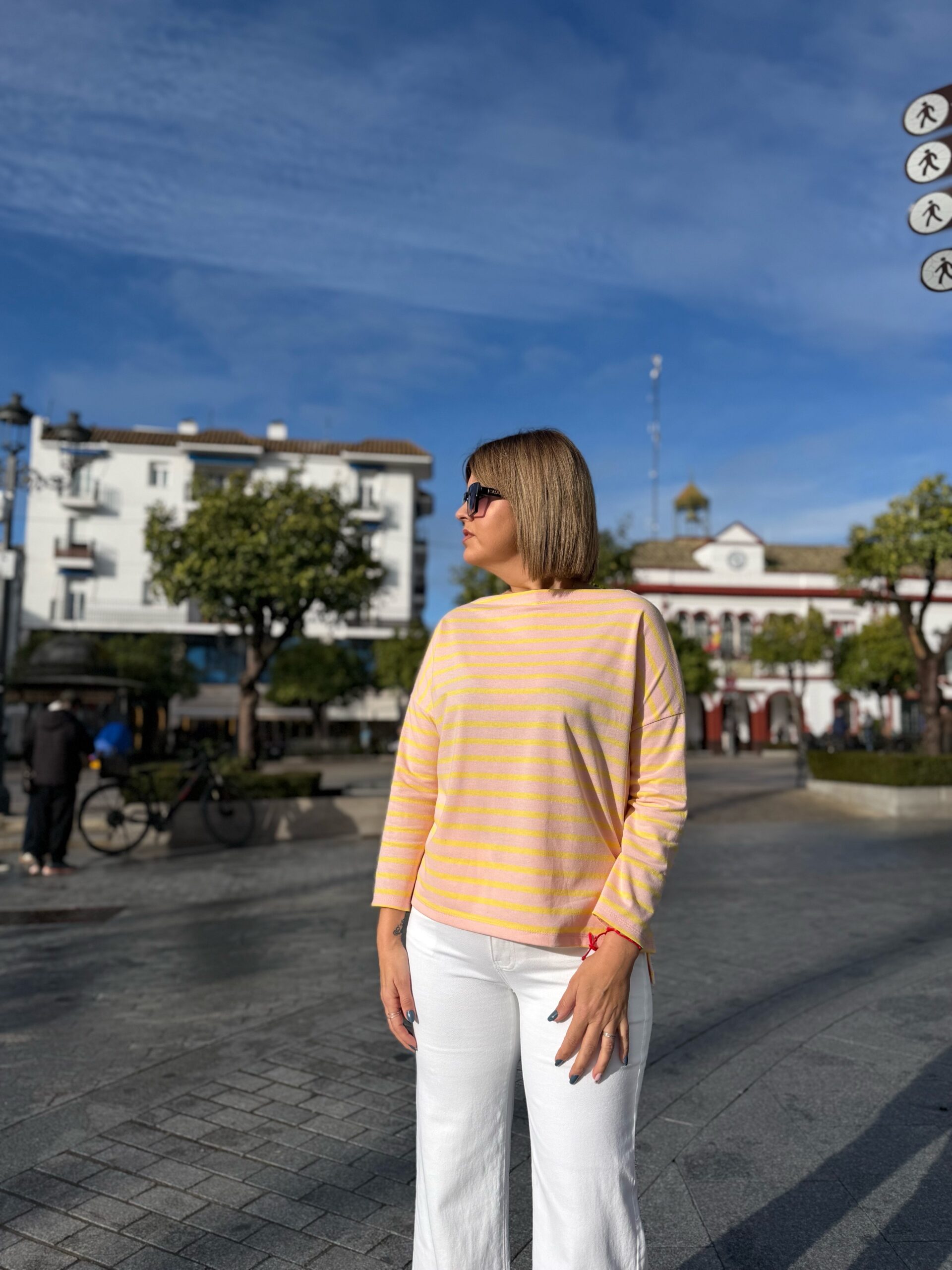 Camiseta Spring raya naranja amarillo. - Imagen 2