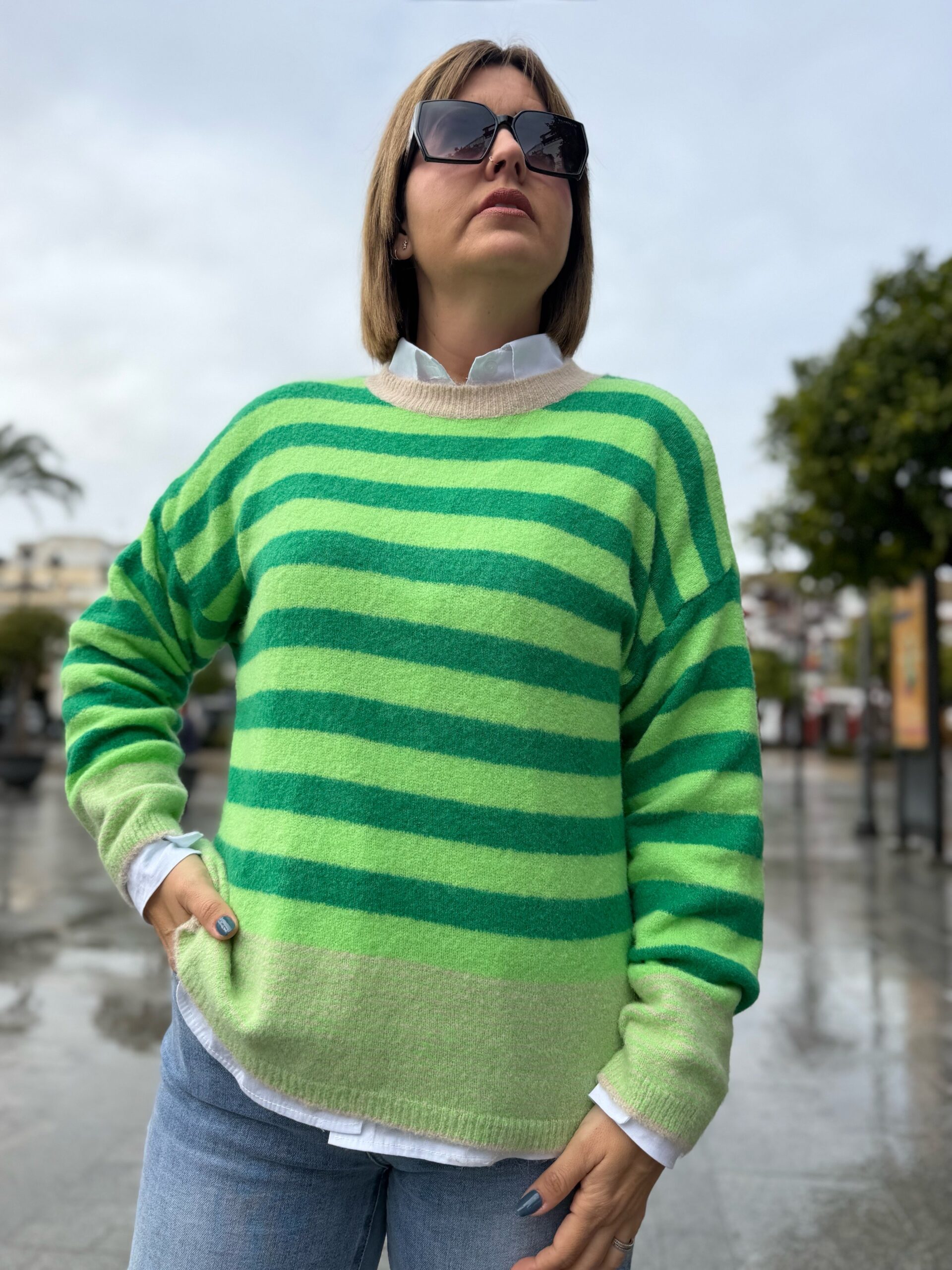 Maxi jersey Spring raya verde. - Imagen 3