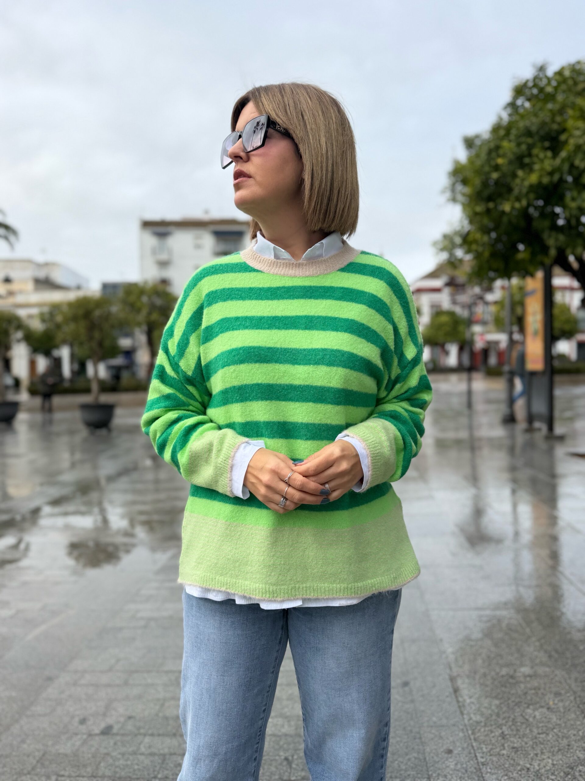 Maxi jersey Spring raya verde. - Imagen 4