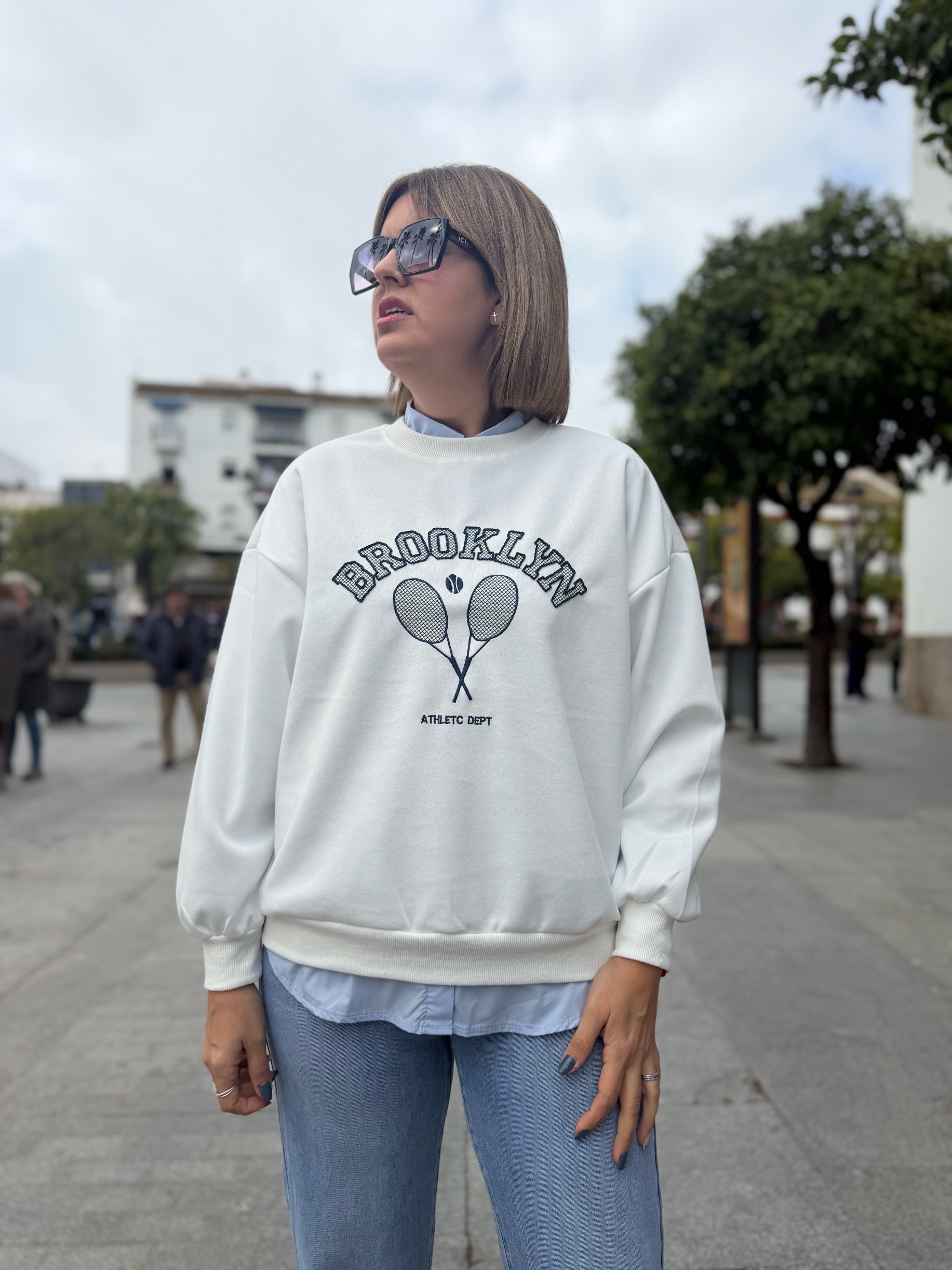 Sudadera Brooklyn blanco. - Imagen 3