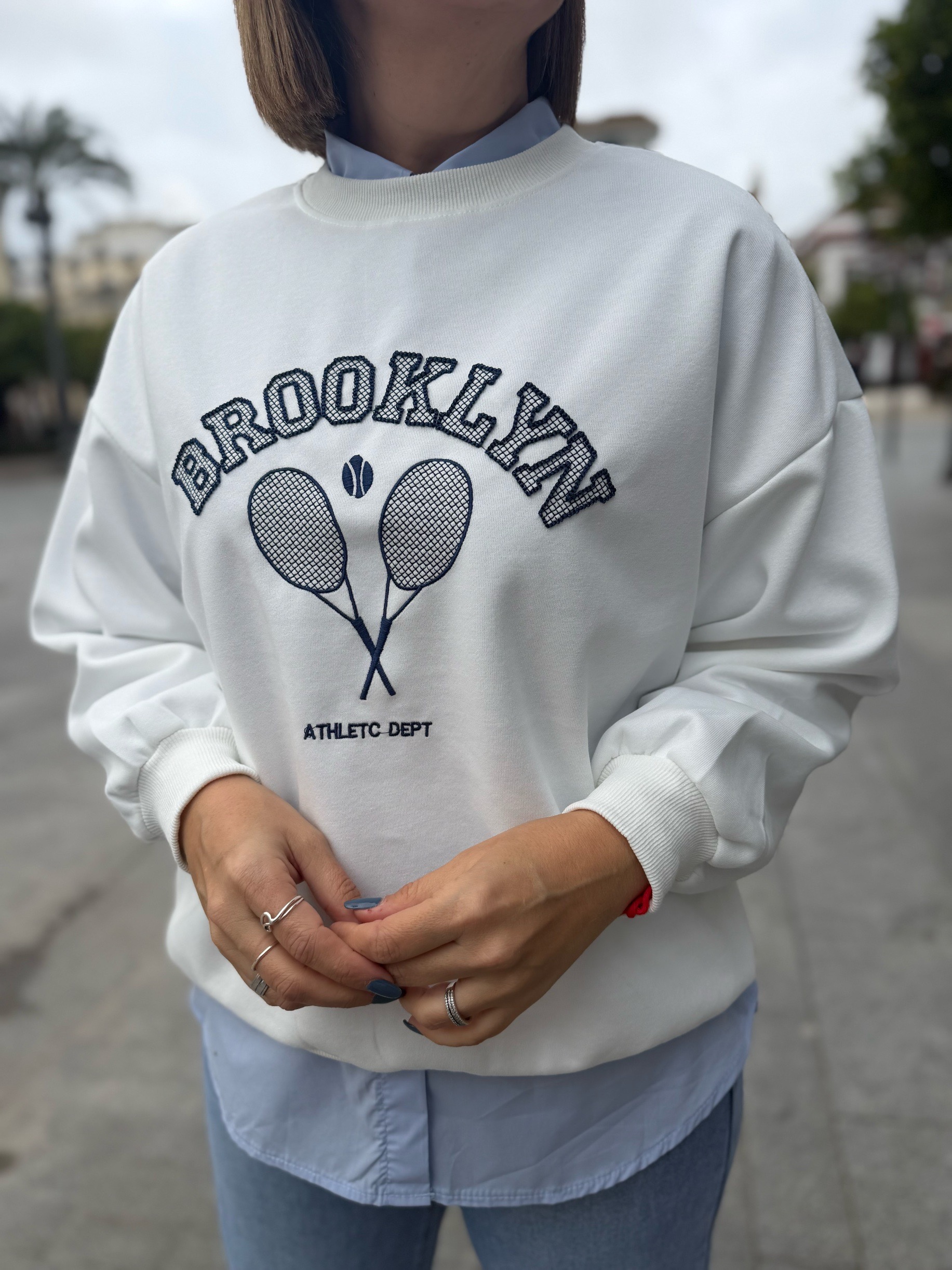 Sudadera Brooklyn blanco.