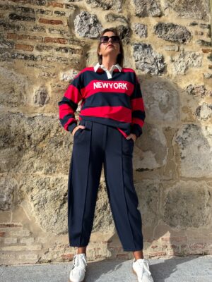 Pantalón soft glow azul marino.