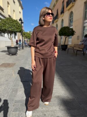 Conjunto cotton confort wide chocolate.