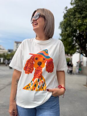Camiseta perrito playero.
