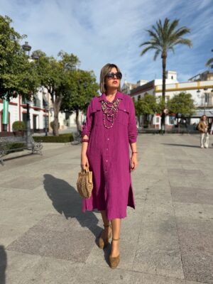 Vestido Tulum buganvilla.