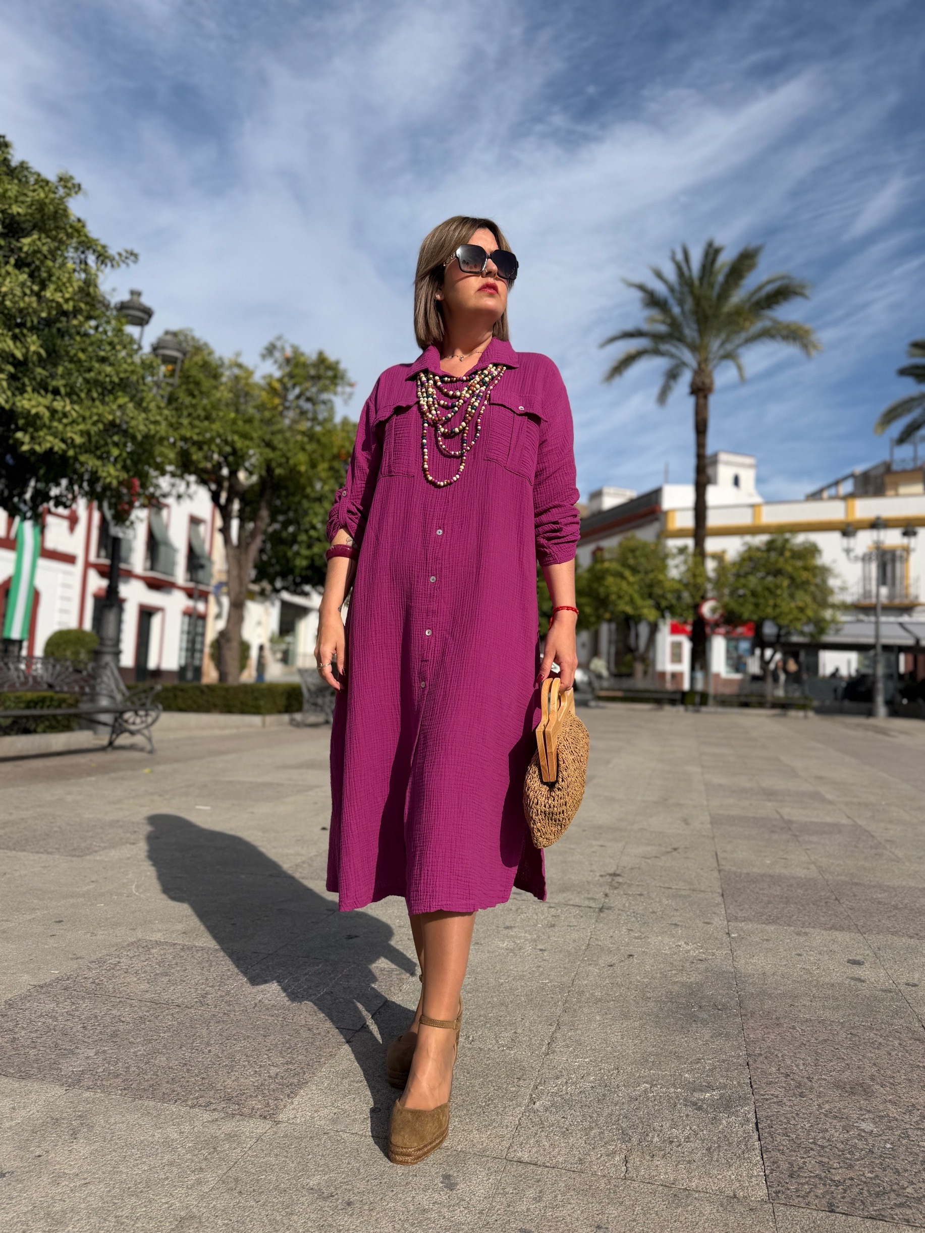 Vestido Tulum buganvilla. - Imagen 3