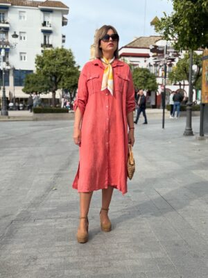 Vestido Tulum salmón.