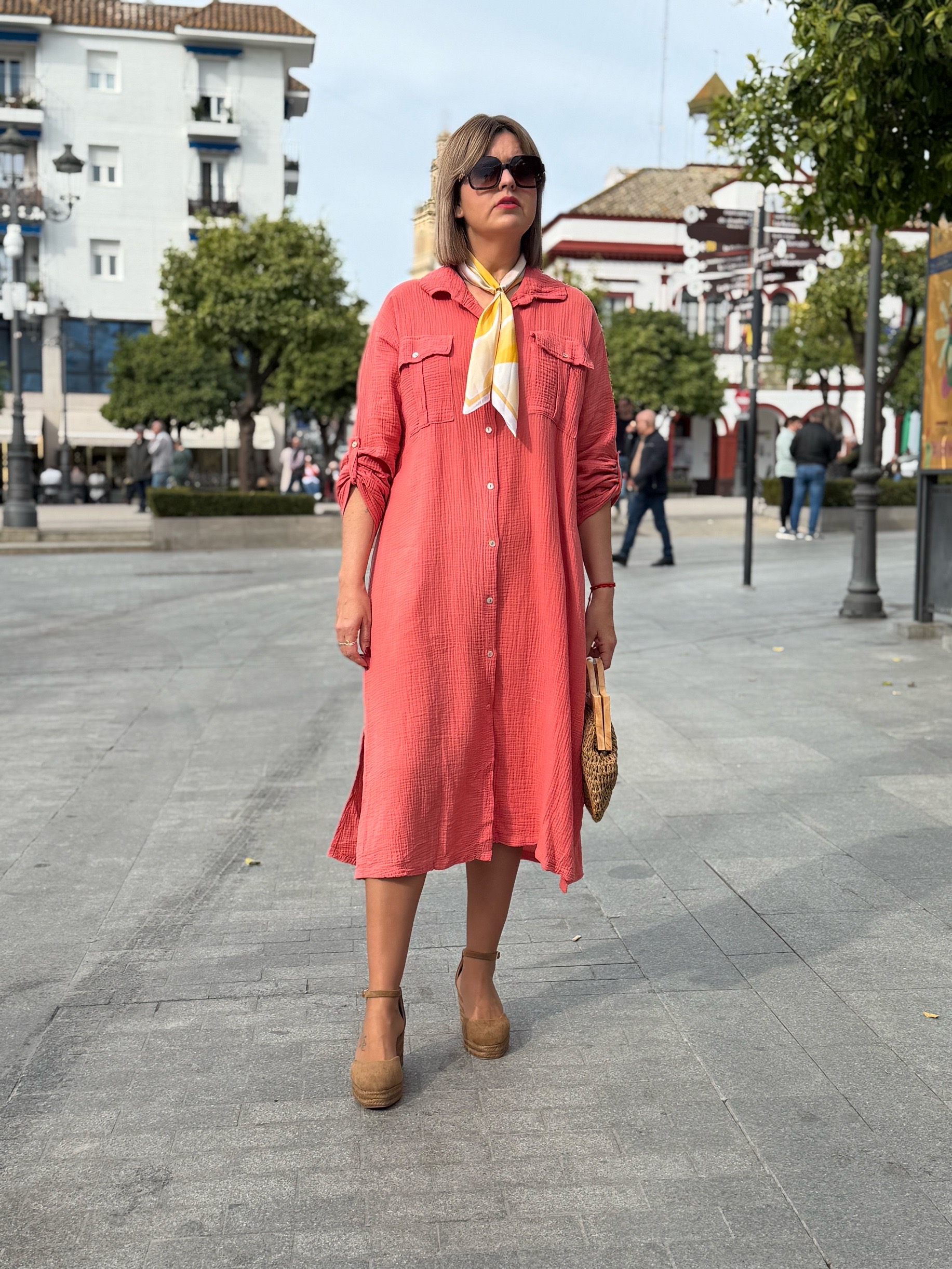 Vestido Tulum salmón.