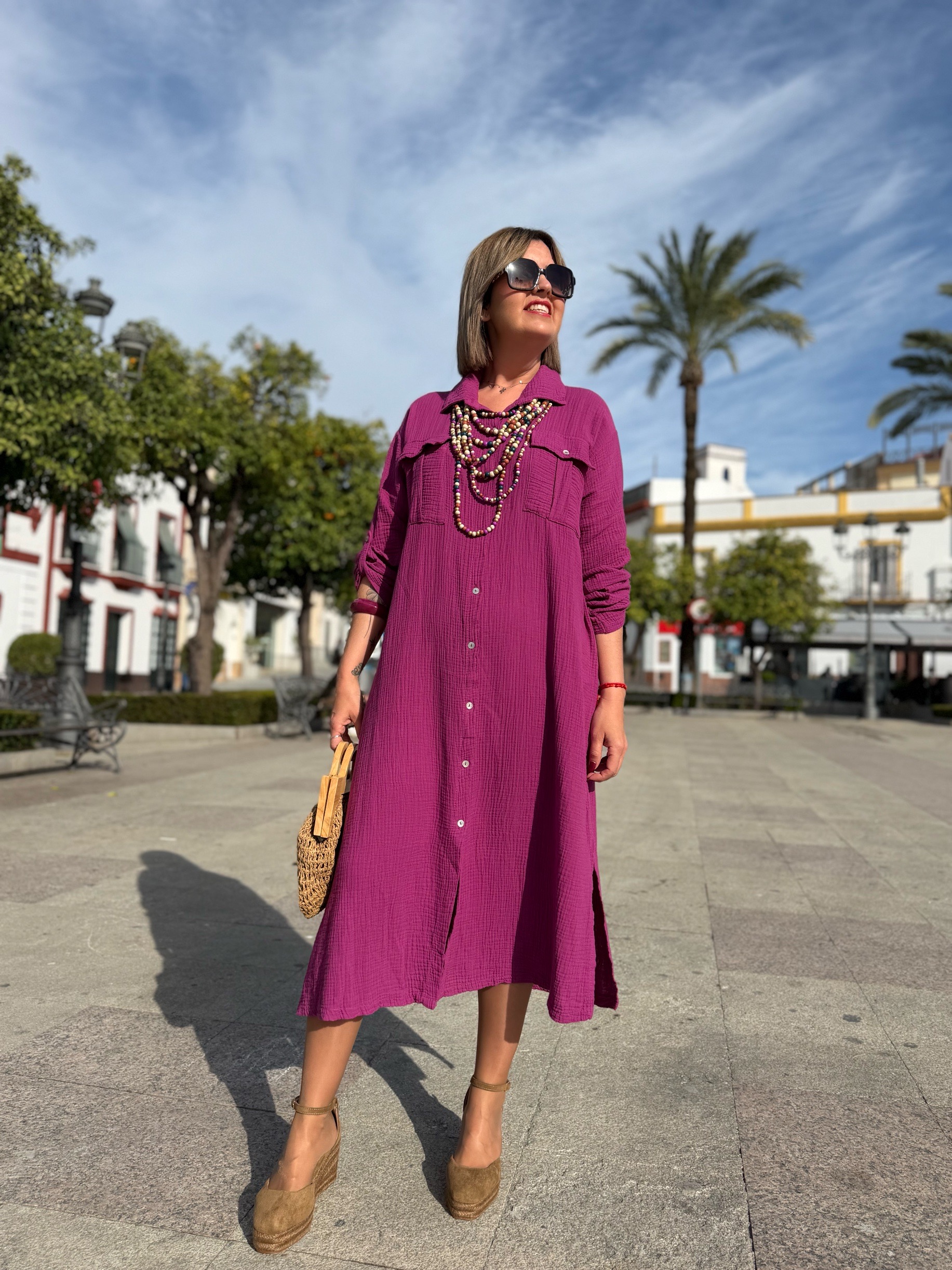 Vestido Tulum buganvilla. - Imagen 2