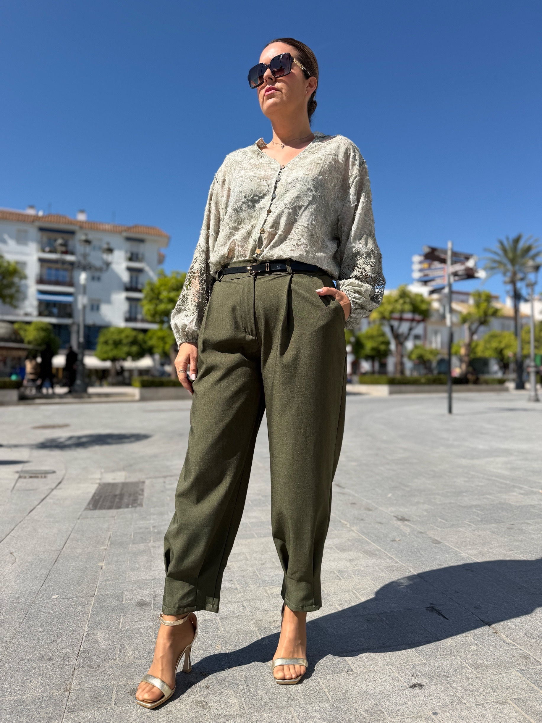 Pantalón Milano verde kaki. - Imagen 4