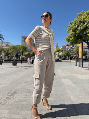 Pantalón cargo Milano taupe.