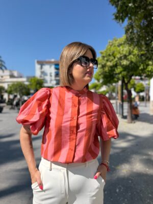 Camisa Venecia rosa-naranja.