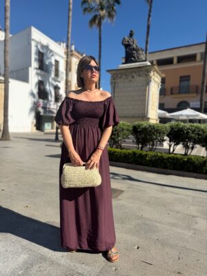 Vestido Siena berengena.