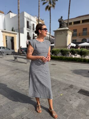Vestido Riviera rayas marino.