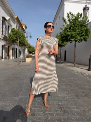 Vestido Riviera rayas verde.