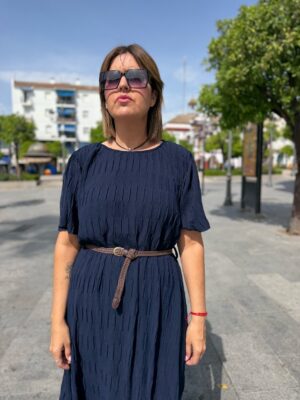 Vestido Aura marino.