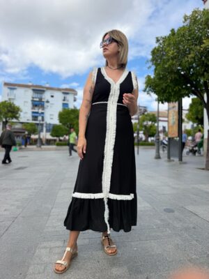 Vestido Chloe flecos (negro).