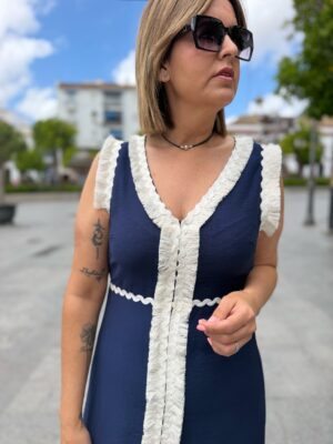 Vestido Chloe flecos (marino).